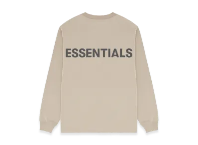 FEAR OF GOD ESSENTIALS Reflector Logo L/S T-Shirt "Beige"