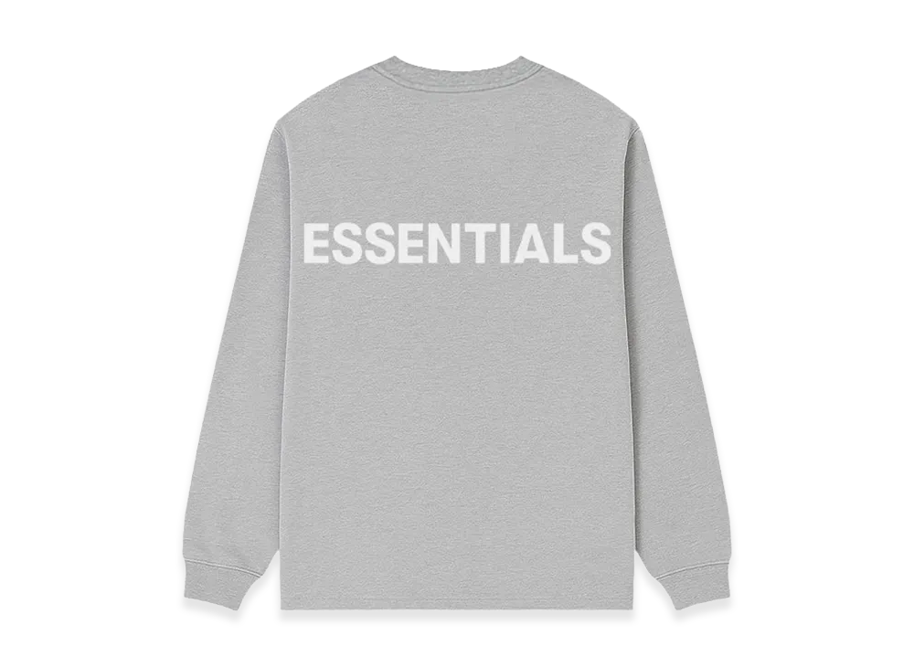 FEAR OF GOD ESSENTIALS Reflector Logo L/S T-Shirt "Snow Grey"