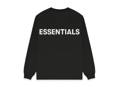 FEAR OF GOD ESSENTIALS Reflector Logo L/S T-Shirt "Black"