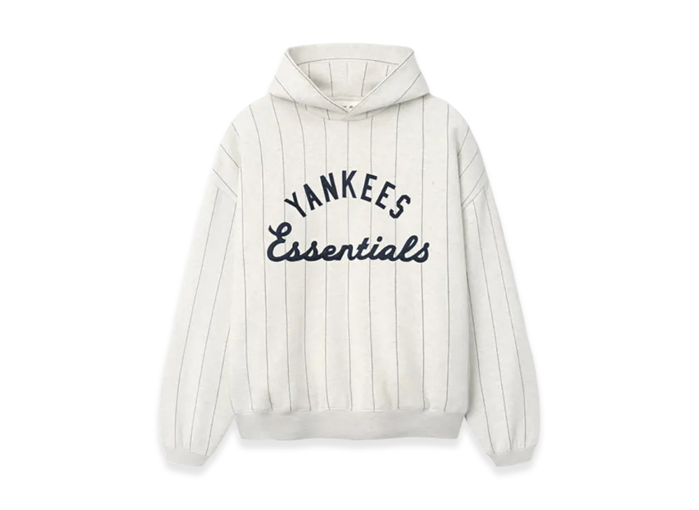 FEAR OF GOD x MLB Yankees Sport Hoodie "Oatmeal Heather W Dark Sapphire Pinstripes"