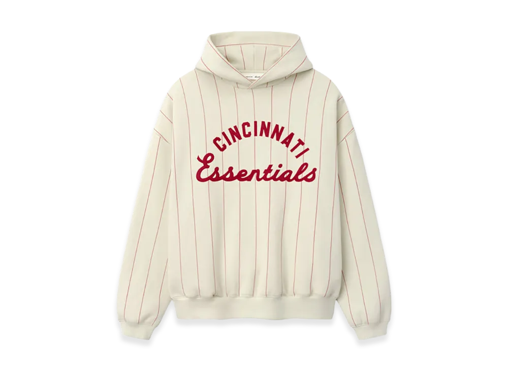 FEAR OF GOD x MLB Reds Sport Hoodie "Oat W Red Pinstripes"