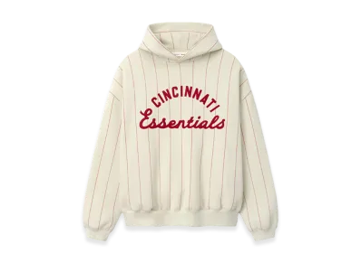 FEAR OF GOD x MLB Reds Sport Hoodie "Oat W Red Pinstripes"