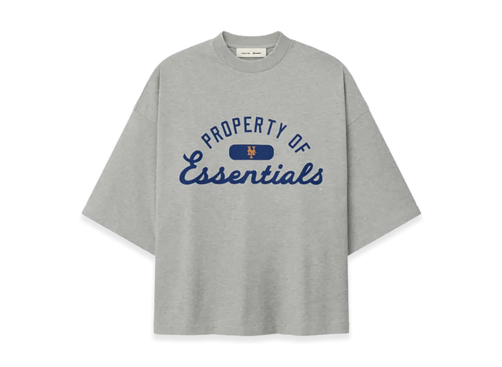 FEAR OF GOD x MLB Mets Merch Tee "Concrete Heather"