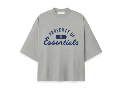 FEAR OF GOD x MLB Mets Merch Tee "Concrete Heather"
