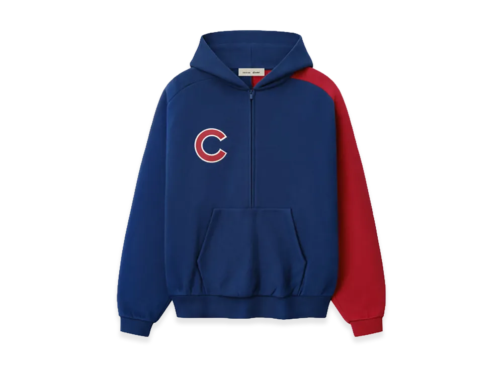 FEAR OF GOD x MLB Cubs Raglan Half Zip Sport Hoodie "Estate Blue Stone Red"
