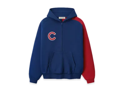 FEAR OF GOD x MLB Cubs Raglan Half Zip Sport Hoodie "Estate Blue Stone Red"