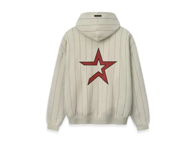 FEAR OF GOD x MLB Astros Sport Hoodie "Heather Stone W Black Pinstripes"