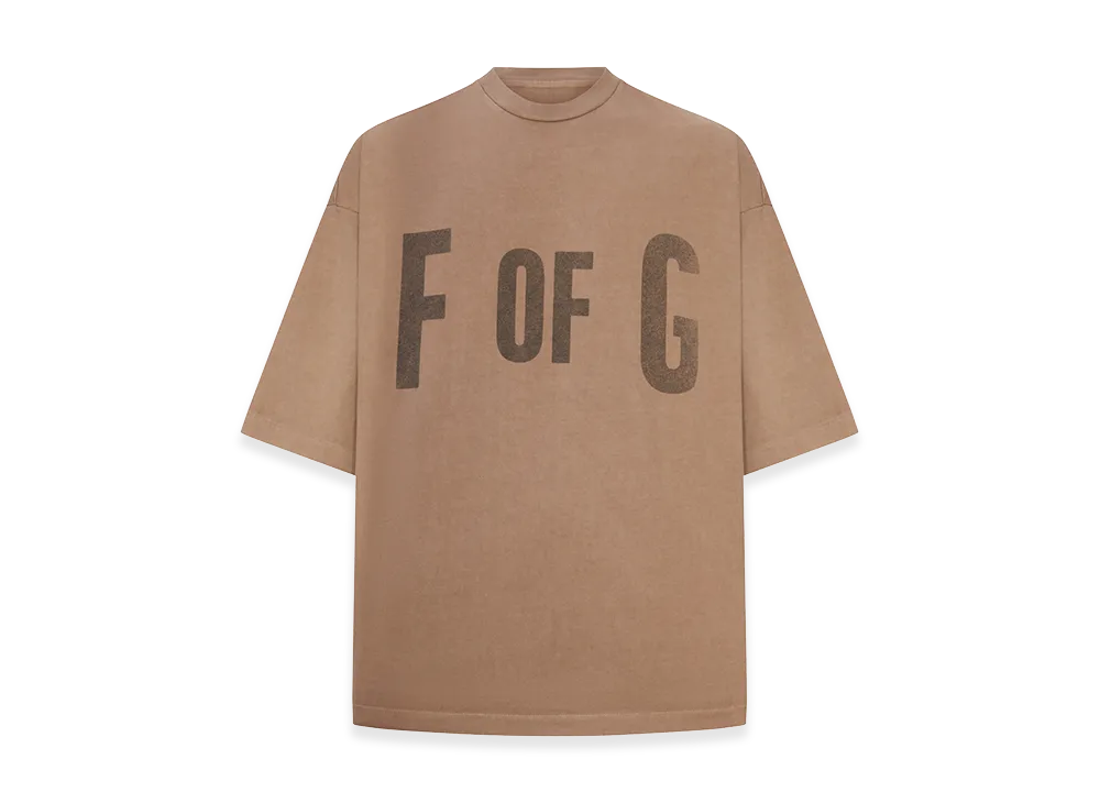 FEAR OF GOD Over "F OF G" Cotton T-Shirt "Beige"