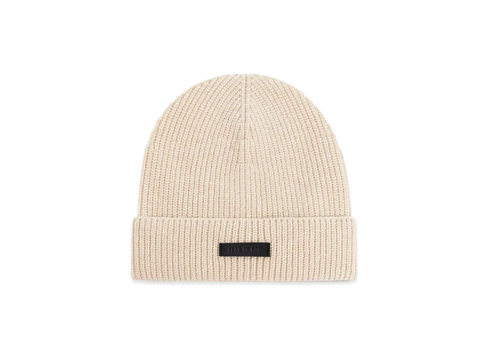 FEAR OF GOD Knitted Hat with Logo "Ivory"