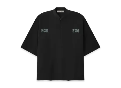 FEAR OF GOD ESSENTIALS Half Zip Baseball Shirt "Vintage Black"