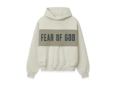 FEAR OF GOD ESSENTIALS Cropped Relaxed Panelled Hoodie "Vanilla Heather/Seal"