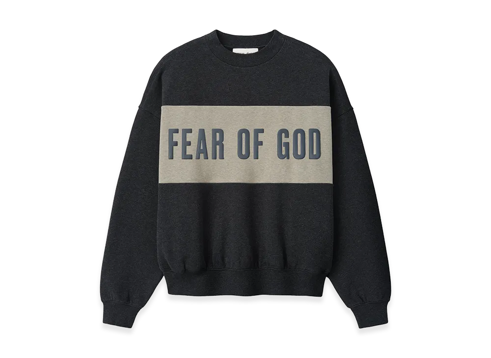 FEAR OF GOD ESSENTIALS Cropped Relaxed Panelled Sweatshirt "Iron Grey Heather/Seal Heather"