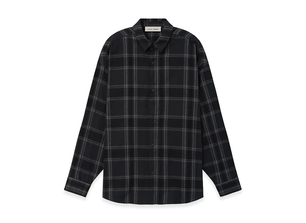 FEAR OF GOD ESSENTIALS Flannel Button Up Shirt "Vintage Black Plaid"