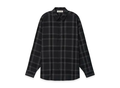 FEAR OF GOD ESSENTIALS Flannel Button Up Shirt "Vintage Black Plaid"