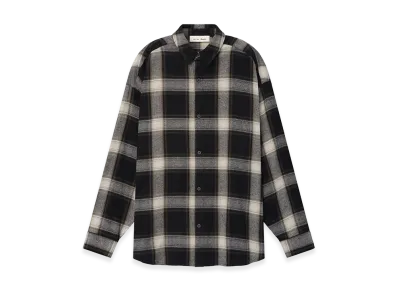 FEAR OF GOD ESSENTIALS Flannel Button Up Shirt "Iron Grey Plaid"