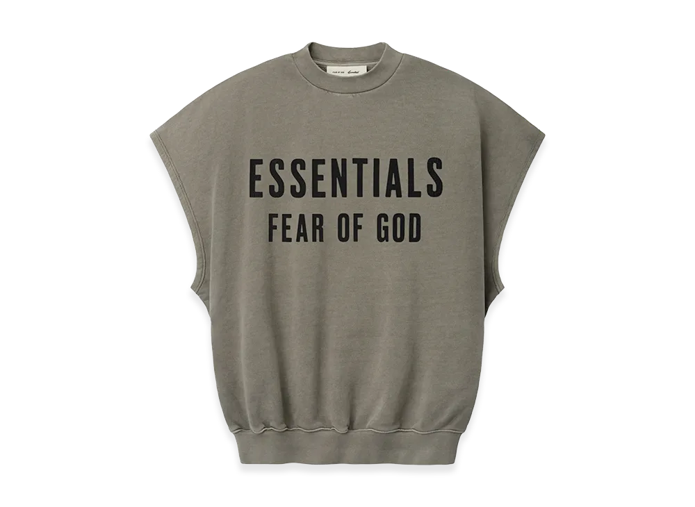 FEAR OF GOD ESSENTIALS Relaxed Fleece Cutoff Sweatshirt "Washed Seal"
