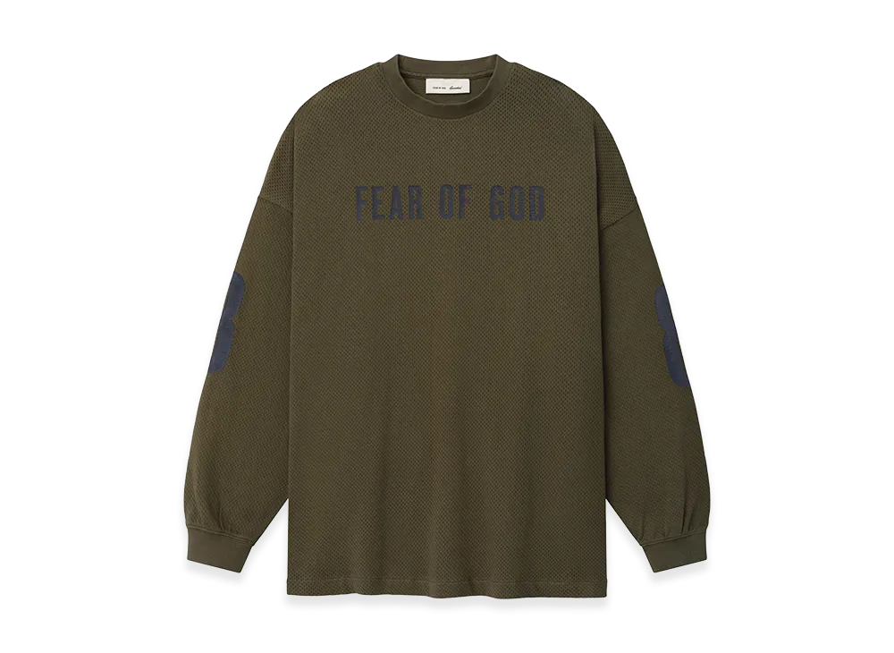FEAR OF GOD ESSENTIALS Sport Mesh Merch Long Sleeve Tee "Moss"
