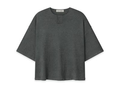 FEAR OF GOD ESSENTIALS Soft Knit Short Sleeve Henley "Iron Grey"