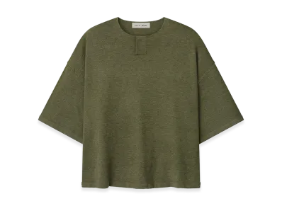 FEAR OF GOD ESSENTIALS Soft Knit Short Sleeve Henley "Moss"