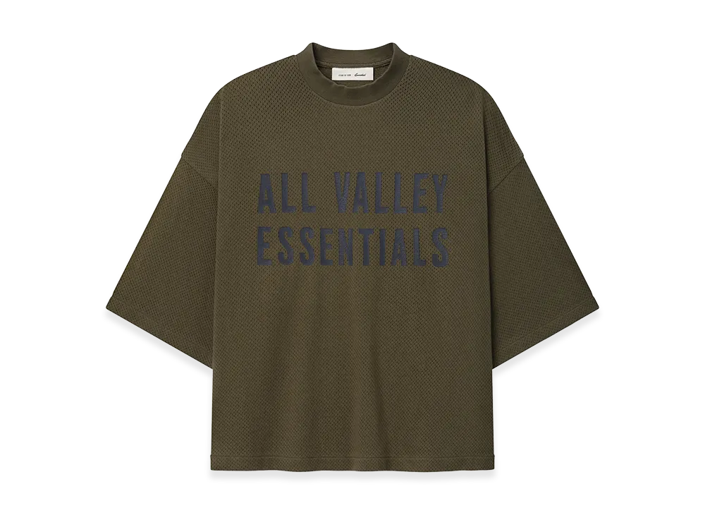 FEAR OF GOD ESSENTIALS Sport Mesh Merch Tee Boxy Fit "Moss"