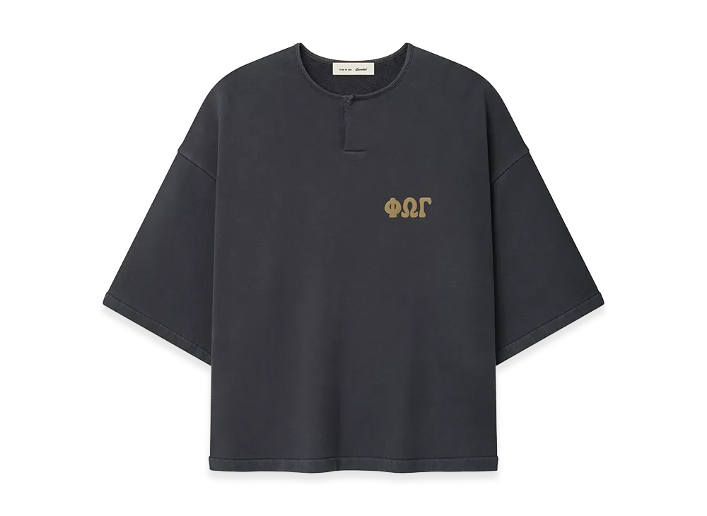 FEAR OF GOD ESSENTIALS 3/4 Henley Sweatshirt "Washed Iron Grey"