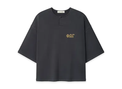 FEAR OF GOD ESSENTIALS 3/4 Henley Sweatshirt "Washed Iron Grey"