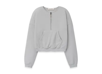 FEAR OF GOD ESSENTIALS Women's French Terry Relaxed Half Zip "Washed Overcast"