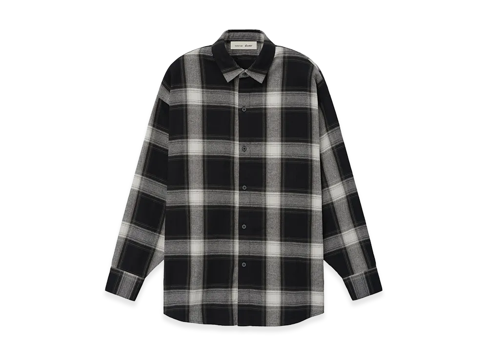 FEAR OF GOD ESSENTIALS Women's Flannel Button Up Shirt "Iron Grey Plaid"
