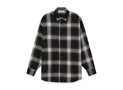 FEAR OF GOD ESSENTIALS Women's Flannel Button Up Shirt "Iron Grey Plaid"