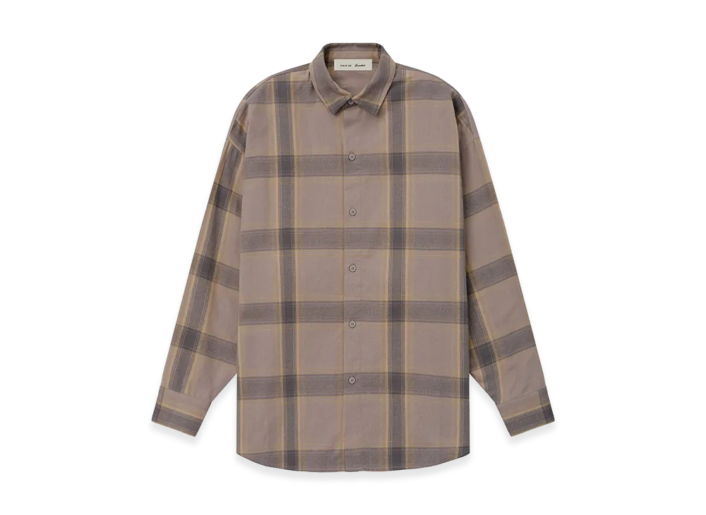 FEAR OF GOD ESSENTIALS Women's Flannel Button Up Shirt "Seal Plaid"