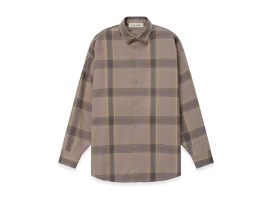 FEAR OF GOD ESSENTIALS Women's Flannel Button Up Shirt "Seal Plaid"