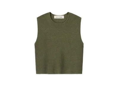 FEAR OF GOD ESSENTIALS Women's Rib Knit Crop Top "Moss"