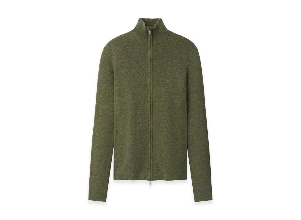 FEAR OF GOD ESSENTIALS Women's Rib Knit Zip Up Jacket "Moss"