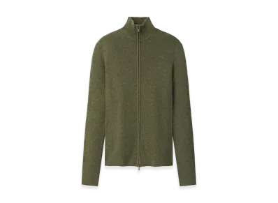 FEAR OF GOD ESSENTIALS Women's Rib Knit Zip Up Jacket "Moss"