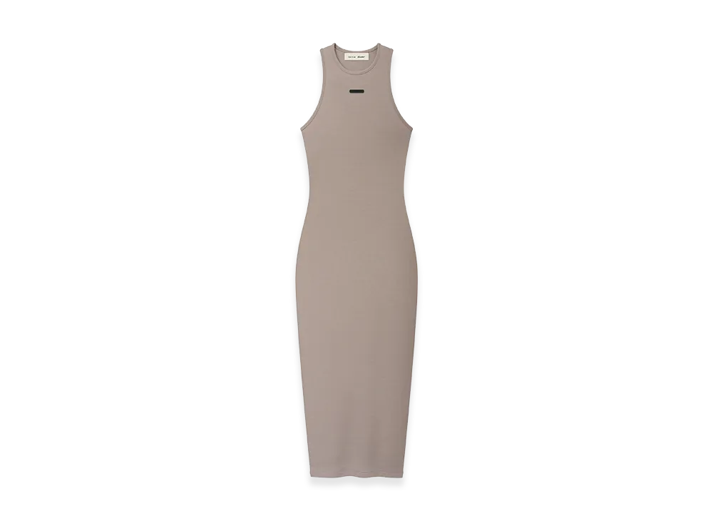 FEAR OF GOD ESSENTIALS Women's Soft Rib Racerback Dress "Seal"