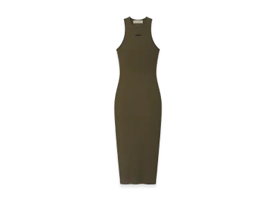 FEAR OF GOD ESSENTIALS Women's Soft Rib Racerback Dress "Moss"