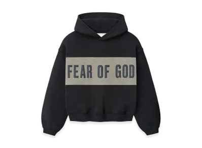 FEAR OF GOD ESSENTIALS Kids Cropped Relaxed Panelled Hoodie "Seal Heather/Iron Grey"