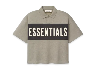 FEAR OF GOD ESSENTIALS Kids Cropped Polo "Seal Heather/Iron Grey"