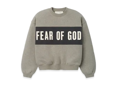 FEAR OF GOD ESSENTIALS Kids Cropped Relaxed Panelled Sweatshirt "Seal Heather/Iron Grey"