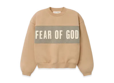 FEAR OF GOD ESSENTIALS Kids Cropped Relaxed Panelled Sweatshirt "Ginger/Seal Heather"