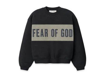FEAR OF GOD ESSENTIALS Kids Cropped Relaxed Panelled Sweatshirt "Iron Grey Heather/Seal Heather"