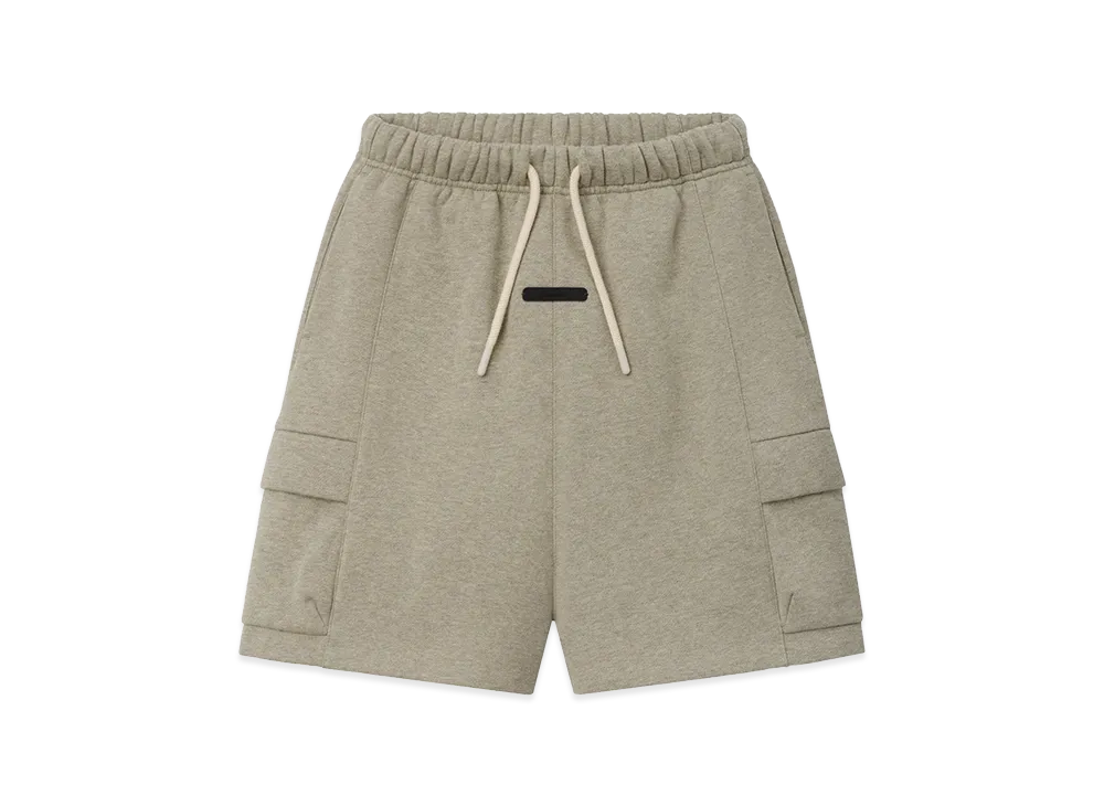 FEAR OF GOD ESSENTIALS Kids Fleece Cargo Basketball Short "Seal Heather"
