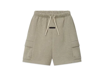 FEAR OF GOD ESSENTIALS Kids Fleece Cargo Basketball Short "Seal Heather"