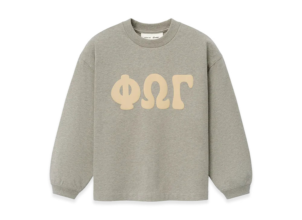 FEAR OF GOD ESSENTIALS Kids Merch Long Sleeve Tee "Seal Heather"