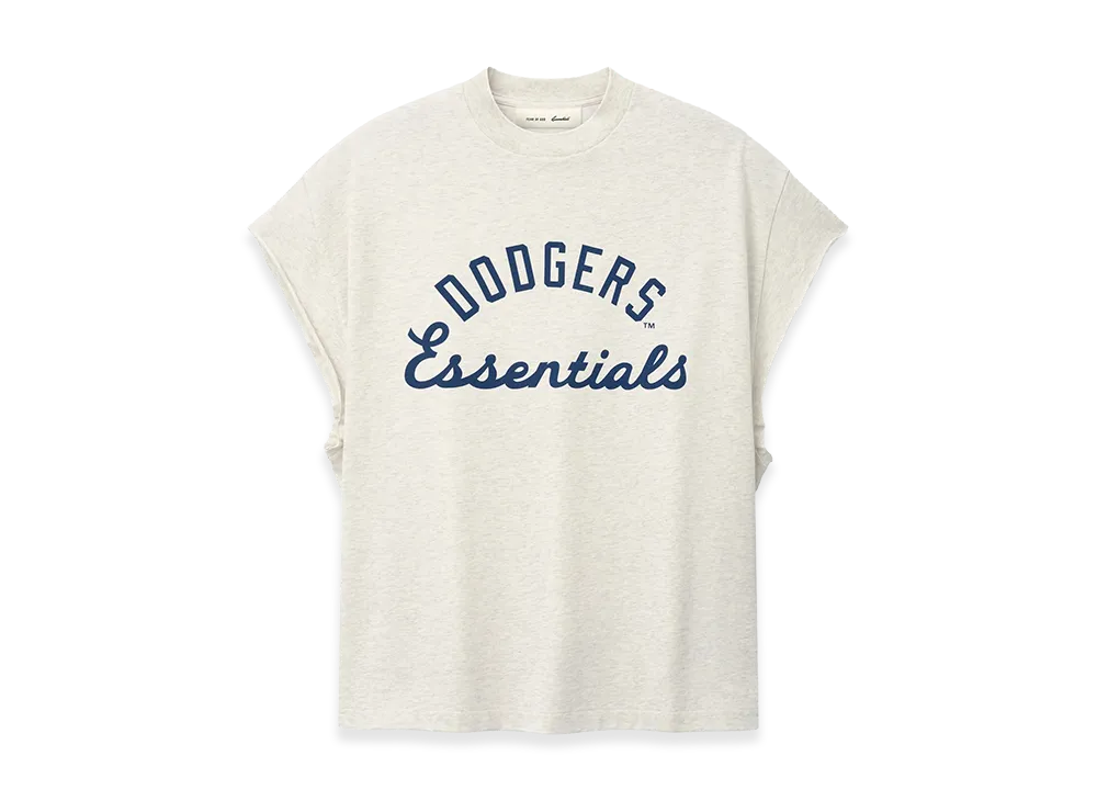 FEAR OF GOD ESSENTIALS Dodgers 90s Cut Off "Oatmeal Heather"