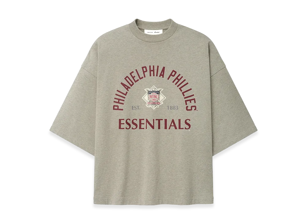 FEAR OF GOD ESSENTIALS Phillies National League Merch Tee "Seal Heather"