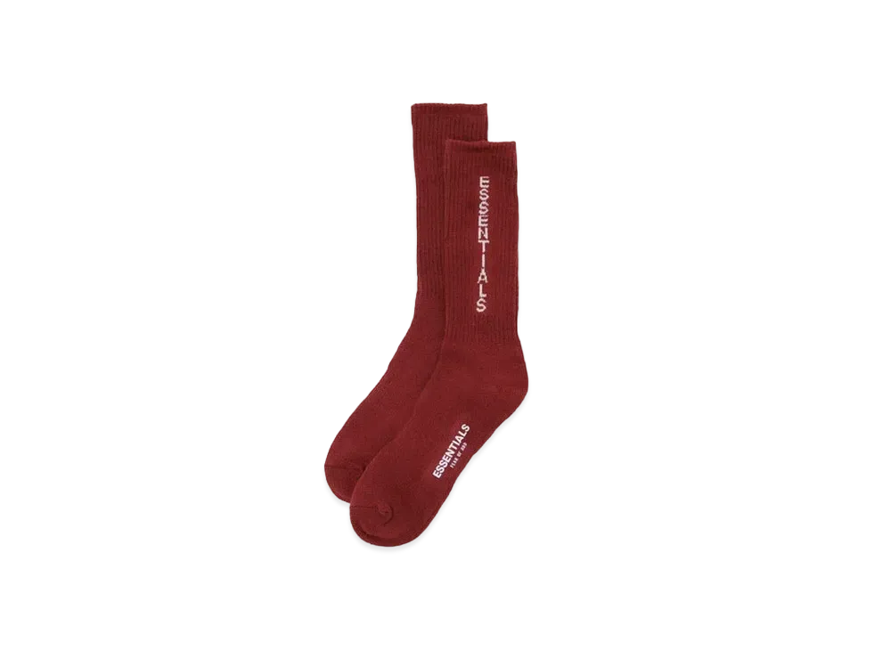 FEAR OF GOD Essentials Graphic Socks "Burgundy"
