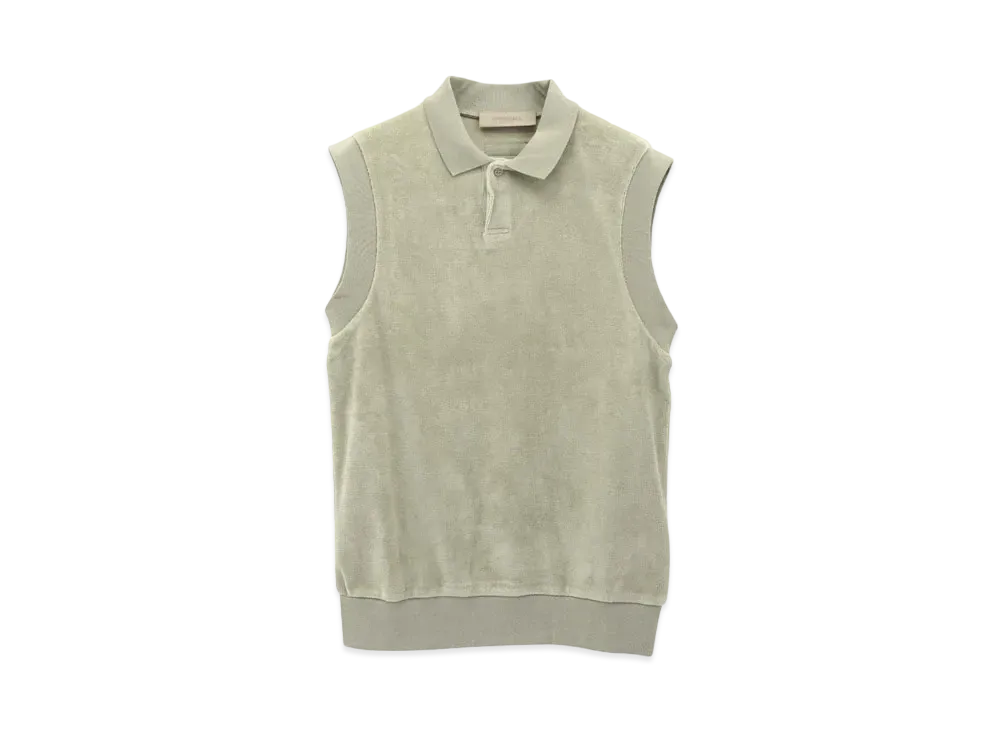 FEAR OF GOD ESSENTIALS SLEEVELESS POLO "Sea Foam"