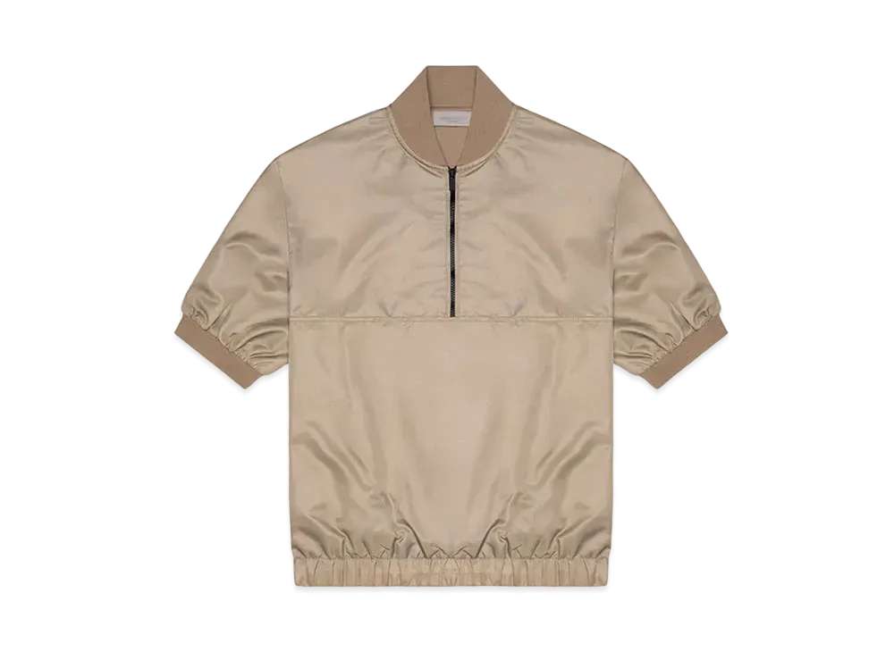 FEAR OF GOD ESSENTIALS Oak Short Sleeve Half-Zip Sweatshirt "Oak"