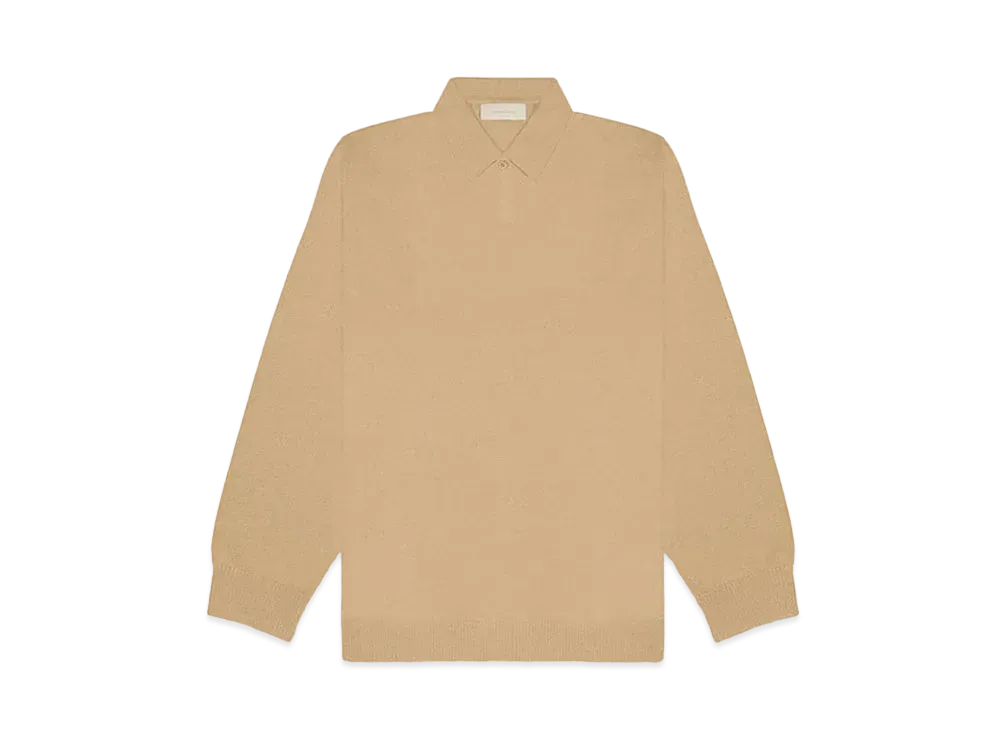 FEAR OF GOD ESSENTIALS Oak Long Sleeve Polo Knit Sweater "Oak"